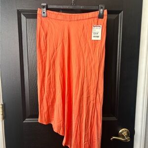 T.J.Maxx Orange Asymmetrical Maxi Skirt for Casual Resort Wear